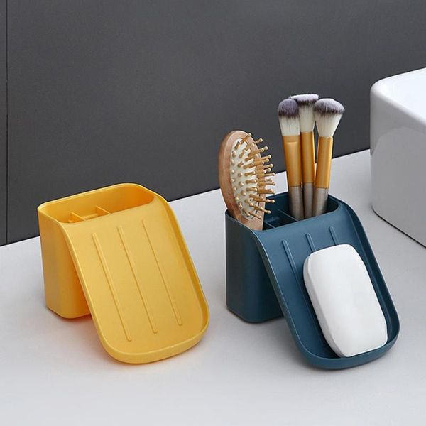 

storage boxes & bins wall-mounted soap sponge box bathroom rack toothbrush perforated