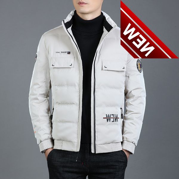 

new winter men's warm down jacket thick for men 90% white duck youth slim, Black
