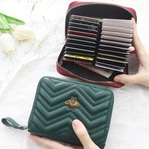 

card holders 1 lady business holder zipper pocket case coin purse, Brown;gray