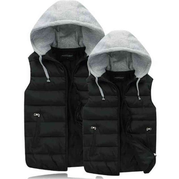 

winter and men's new autumn cotton down vest thickened couple vests jacket coat, Black