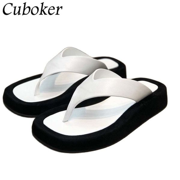 

official website 70% off outlet summer runway flip flips women thick sole concise ladies platform slippers brand designer vacation beach sho, Black