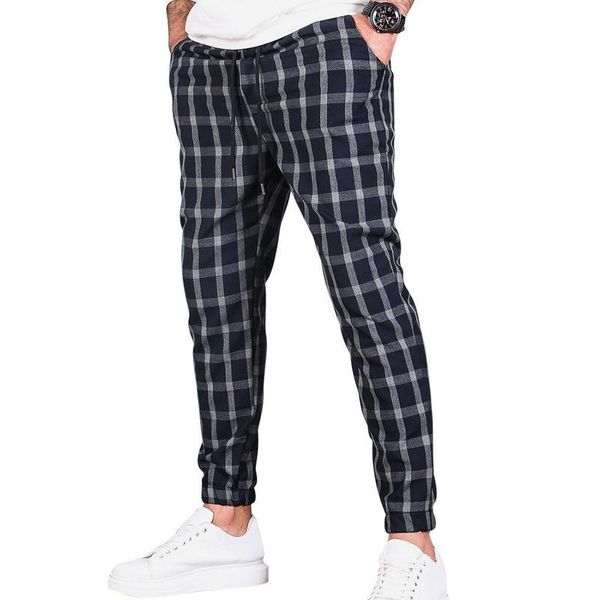 

men's pants men joggers sweatpants 2021 autumn streetwear trousers plaid casual sports mens moletom masculino pantalon homme, Black