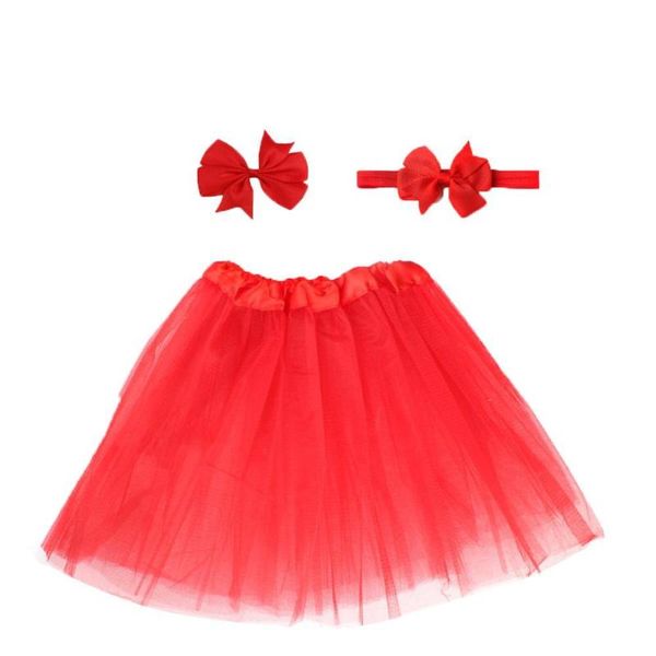 

skirts baby girls solid bow knot hair clips elastic waist skirt suit, Blue