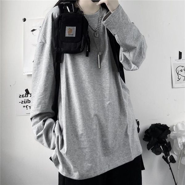 

trendy casual simple style women's t-shirts long sleeve harajuku tees shirt clothes spring streetwear teenage clothing, White