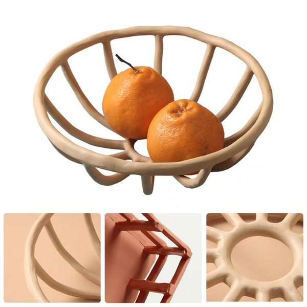

storage baskets nordic creative resin hollow fruit tray home living room porch deskplate snack candy bowl furnishings crafts decor