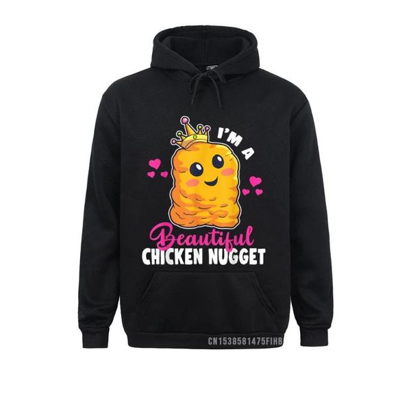 

men's hoodies & sweatshirts i'm a beautiful chicken nugget kawaii nug life nuggets lover hoodie for boys print retro sportswears, Black
