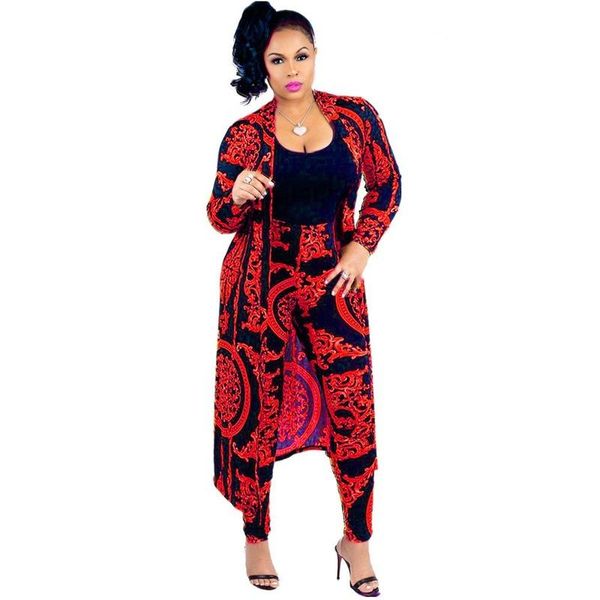 

ethnic clothing 2021 arrival autumn elegent african women plus size suits, Red