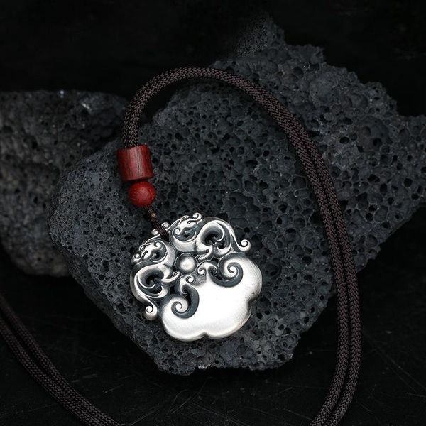 

chains design lucky pixiu necklace men's retro domineering fashion personality gathering money transfer pendant hanging lanyard, Silver