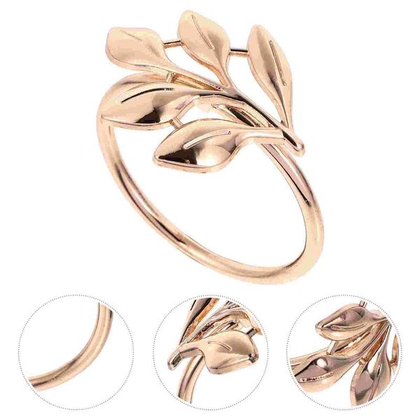 

napkin rings 6 pcs creative retro leaf shape table alloy for decoration (rose gold)