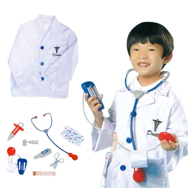 

children's doctor professional experience service system suit cosplay costume halloween, Black;red