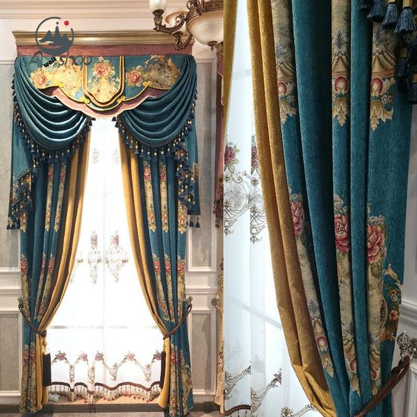 

curtain & drapes classical chenille embroidery european luxury atmosphere home decoration customization curtains for living dining room bedr