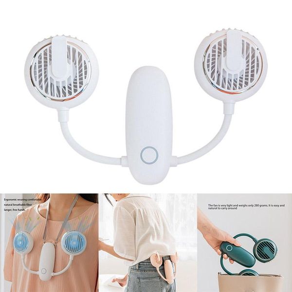 

wt-f38 dual-head multi-function fan, usb charging mini foldable dual-head waist-mounted fan for outdoor