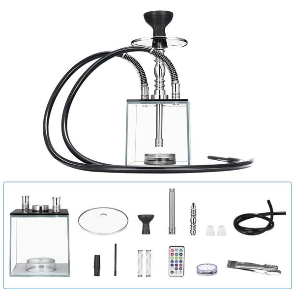 

electric coffee grinders auporo hookah set premium 2 hose cube complete with unique shape and remote control colorful led lights for party
