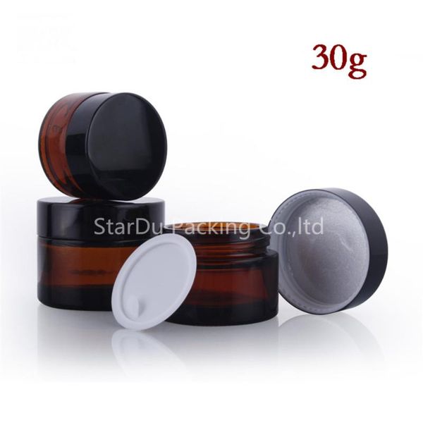

200pcs 30g amber glass jar,30cc amber cream bottle,30ml glass container,cosmetic packaging