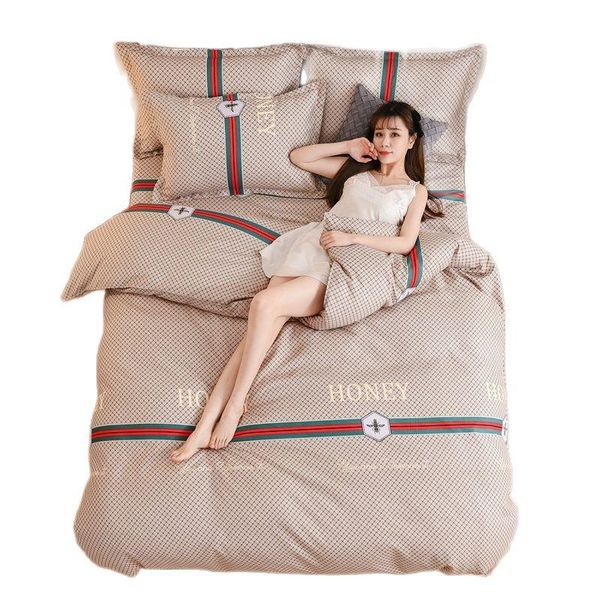 

bedding sets set luxurious grid children's boy duvet cover bed sheet pillowcase