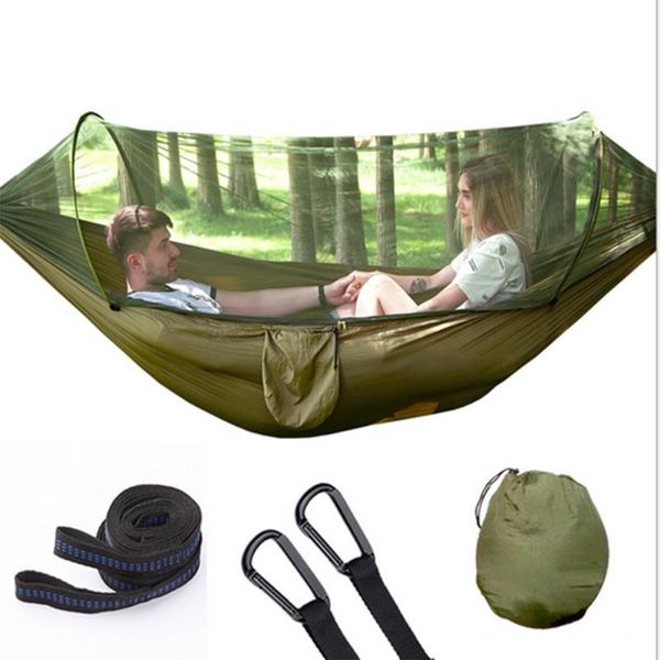 

fully automatic speed open hammock outdoor single double nylon cloth camping mosquito net hammock anti-mosquito