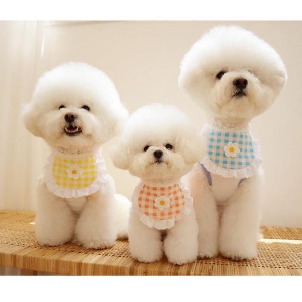 

cat collars & leads dog cotton plaid scarf bandana saliva towel washable cute bear sun leaf pattern bow tie pet supplies accessories