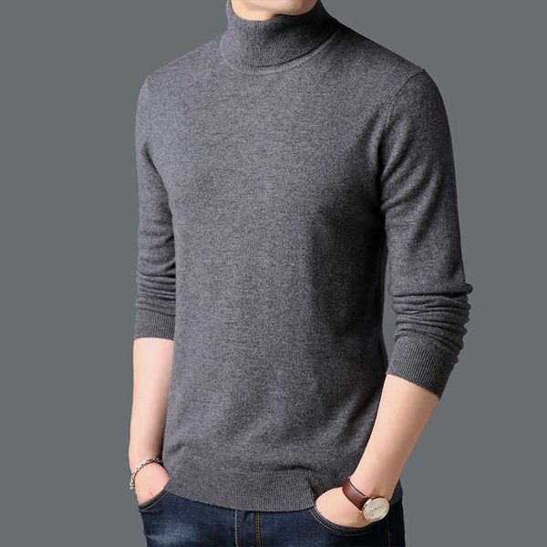 

men's sweaters 100% wool warm turtleneck mens casual pullovers solid sweater men dmm0, White;black