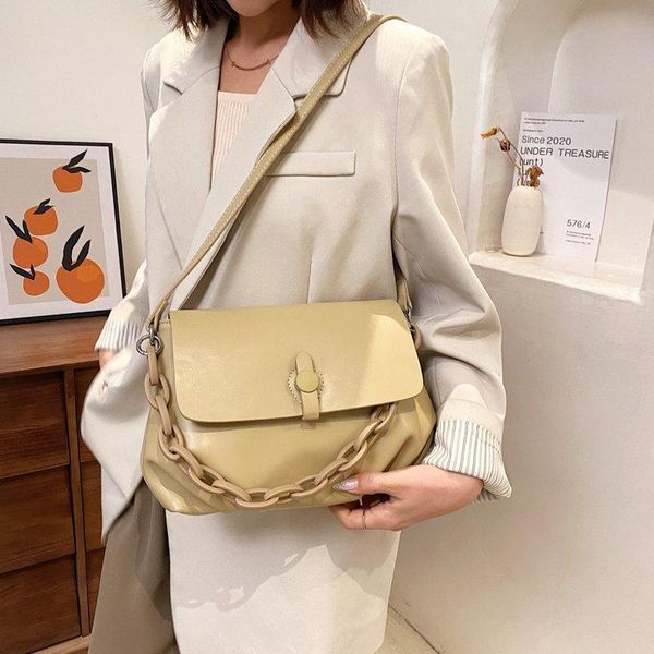 

totes designer vintage pu leather chain crossbody handbags and purses 2021 fashion lady simple shoulder bag