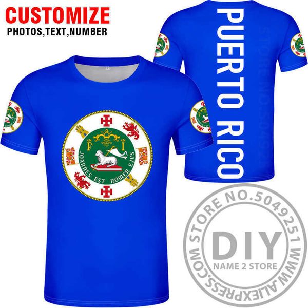 PUERTO RICO t shirt fai da te su misura nome numero pri t-shirt nazione bandiera pr rican spagnolo paese college foto vestiti X0602