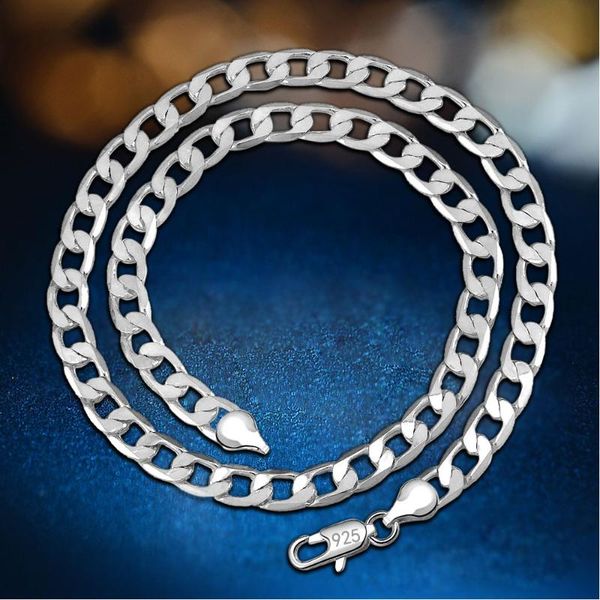 

chains wholesale 925 sterling silver 8mm-16-24 "multilayer clothing accessories chain necklace women men beautiful jewelry gift ydhx86