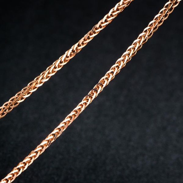

chains pure 18k rose gold necklace chain au750 wheat, Silver
