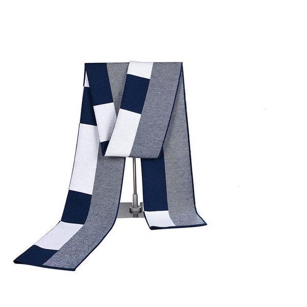 

scarves wool scarf for men and young students in winter warm plaid thickened, Blue;gray