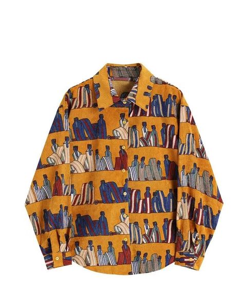 

women's jackets 2021 style sp&au jacket loose printing coat retro corduroy shirt clothing leisure woman band collar, Black;brown