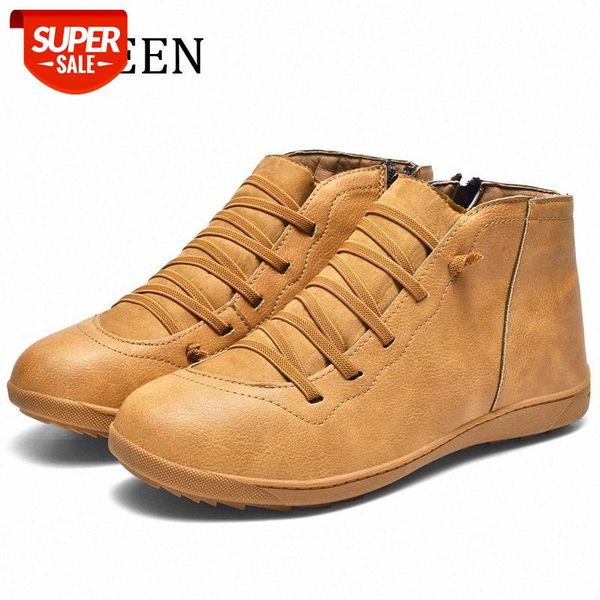 

yween lace-up leather shoes light spring autumn men ankle shoes men casual boots lover's retro boot plus size for #5d7d