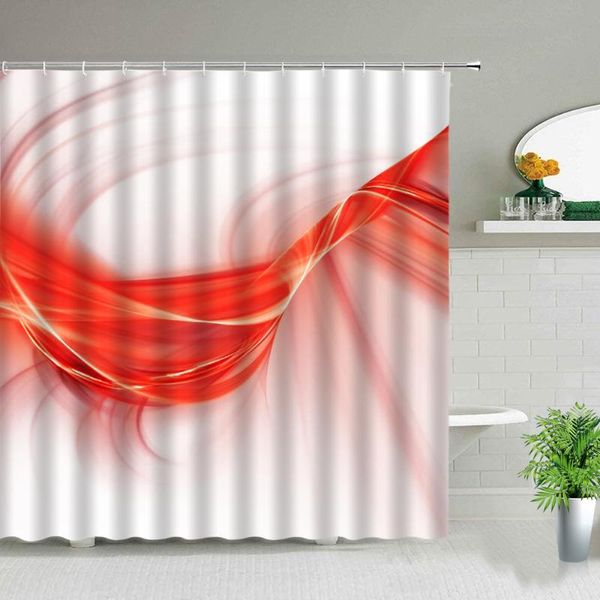 

shower curtains abstract striped geometric ink painting liquid red line bathroom curtain waterproof fabric bath screen with hook