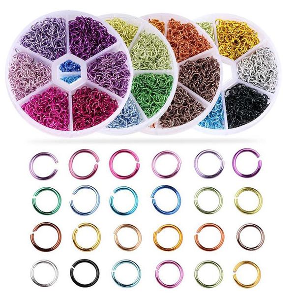 

nail art decorations 1 box 1080pcs 6 colors 6mm open iron jump rings conectors for charms jewelry making 3d accessories decoration, Silver;gold