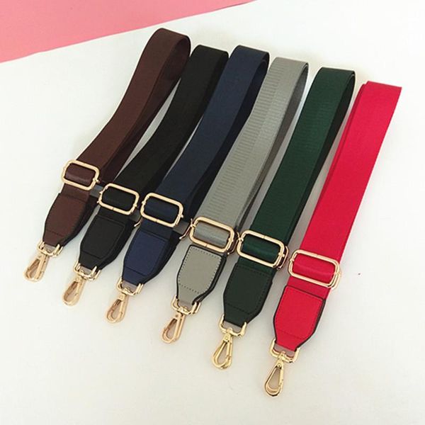 

bag parts & accessories 120cm women nylon shoulder strap solid color messenger belt crossbody straps wide handbag handles, Black