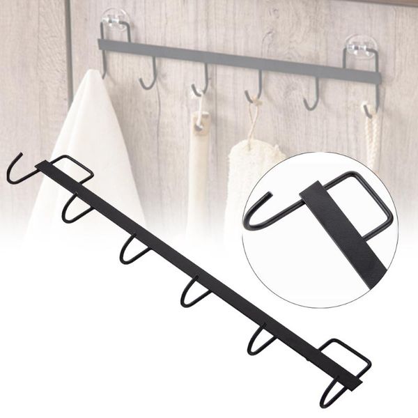 

hooks & rails 6 organizer spoon wall hanger no drilling kitchen towels heavy duty holder bathroom adhesive coat bedroom metal