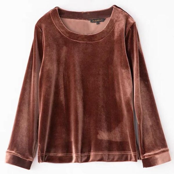 

plus size t-shirt vintage french style women velour shirts autumn winter long sleeve black ladies velvet and blouses 5xl 6xl 7xl