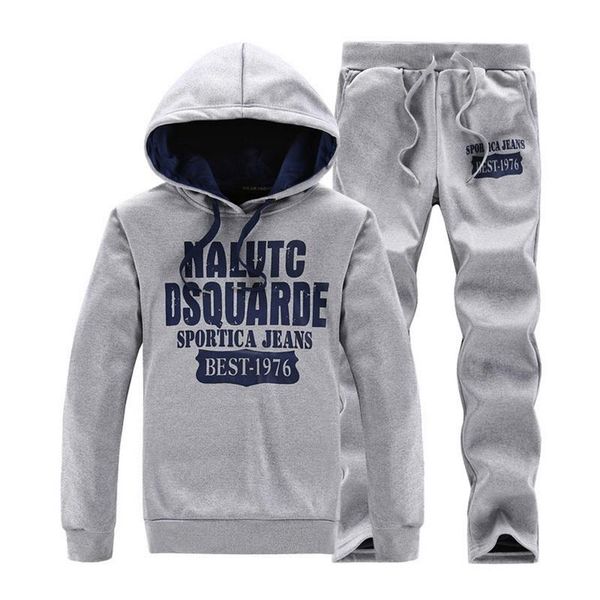 

men's tracksuits 2021 winter hoodies sets men fashion fleece gray hoodie brand pants casual jogger suit tracksuit sweatshirt man pullov
