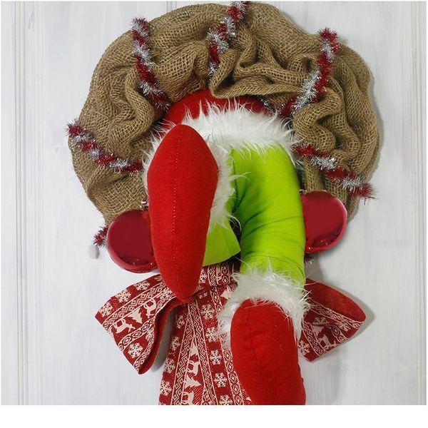 

christmas thief wreath stealer design garlands pendent front door wreath hoop hanging ornament xmas decoration 2021 qylxur