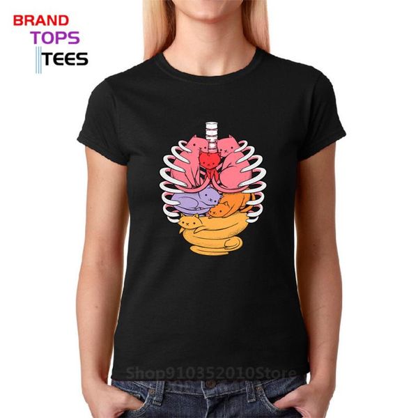 

women's t-shirt anatomicat cat skeleton funny t shirt anatomia anatomy alien o neck t-shirts pure cotton camisas print women tee, White