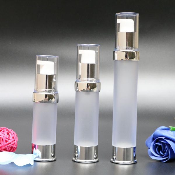 

new 15ml 20ml 50ml gold silver vacuum airless portable travel bottle liquid makeup eye cream lotion shampoo containers 10pcs/lot
