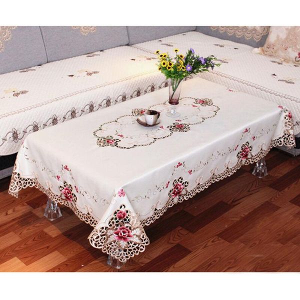 

table cloth rural vintage embroidered dining tablecloth color soft cotton stripe multi sizes lacy home kitchen banquet cover