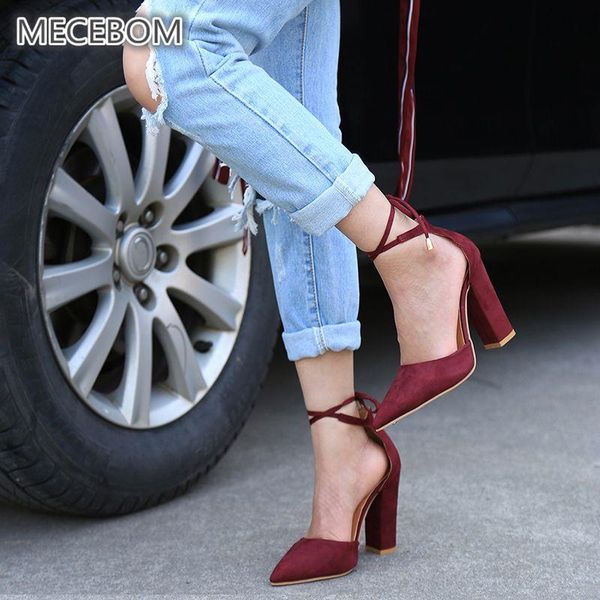 

dress shoes women pumps high heels ladies lace up point toe party wedding sandals black woman 35-43 chaussures femme sggx
