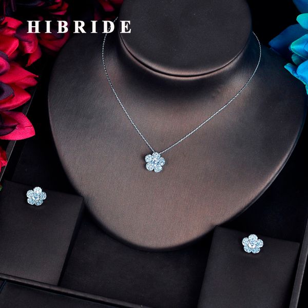 

jewelry sets hibride luxury cubic zircon inlay for women bride fashion small link chain pendientes set brincos n-627, Black