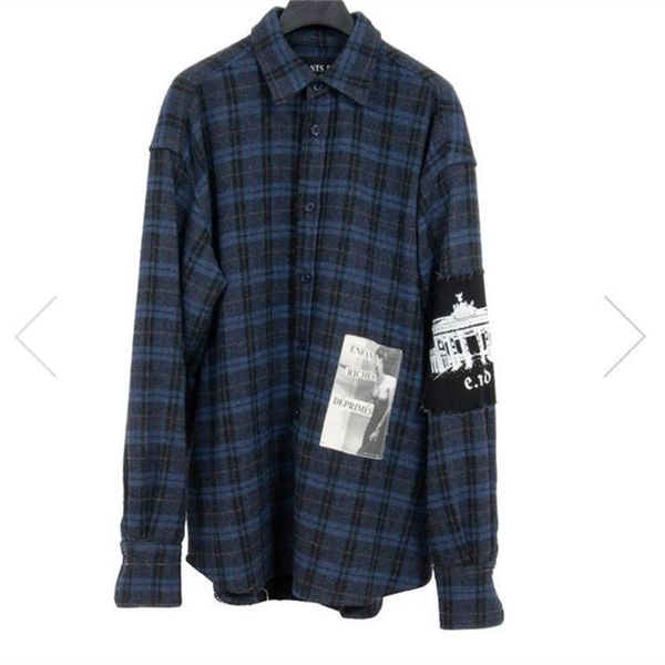 

2021 new heavy fabric kanye west erd flannel jacket hoodies men women 1:1 oversized plaid shirt wool jersey coats jmgy, Black