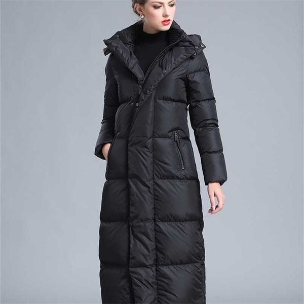 Damen-Winterkleidung, Puffer-Reißverschluss-Daunenmantel, große Größe 4XL, schwarz, grau, marineblau, dick, warm, große lange Jacke 211216