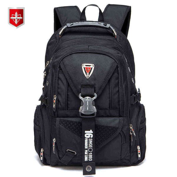 À prova d 'água Oxford Swiss Backpack Homens 17 polegadas Laptop Mochilas Viagem Mochila Feminino Vintage School Bags Casual Bagpack Mochila 211231