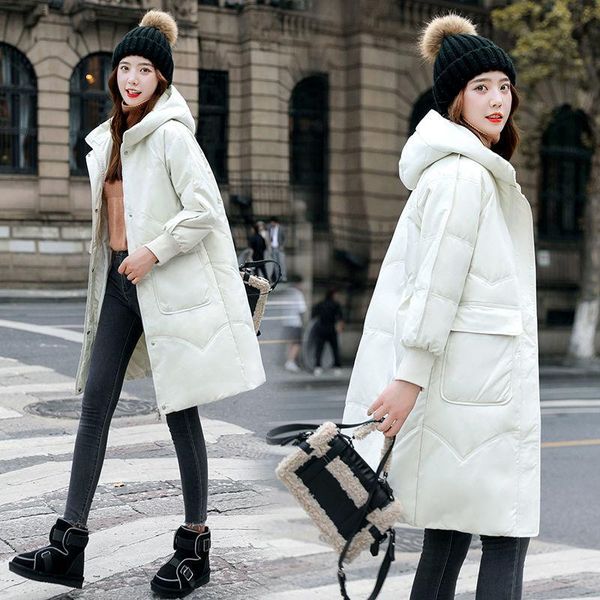 

women's down & parkas 2021 winter white duck jacket women warm long coat, Black