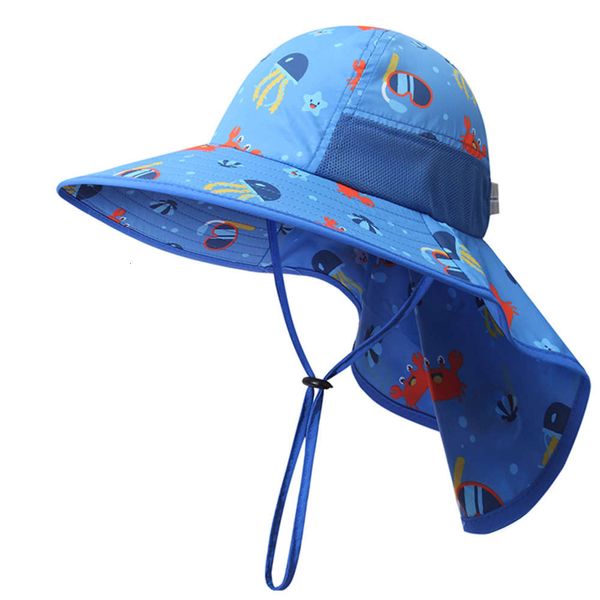 

children's outdoor summer sunscreen men's and women's fisherman's anti ultraviolet baby beach sun hat christmas, Yellow