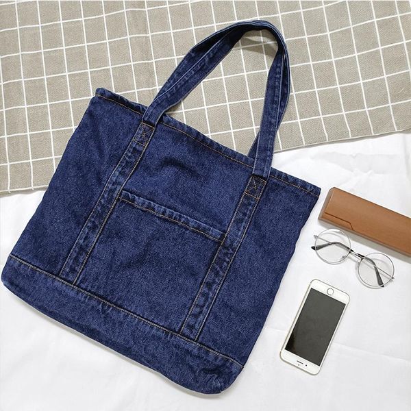 

evening bags fashion women's denim satchel bag summer large capacity durable shopping shoulder for leisureand portable tote