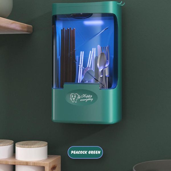 

storage bottles & jars sterlizer box cutlery chopstick holder uv disinfection and air-drying dust-proof plastic cage tableware