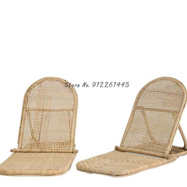

camp furniture rattan beach chair balcony leisure portable foldable lazy lounge outdoor mini lightweight backrest folding bed