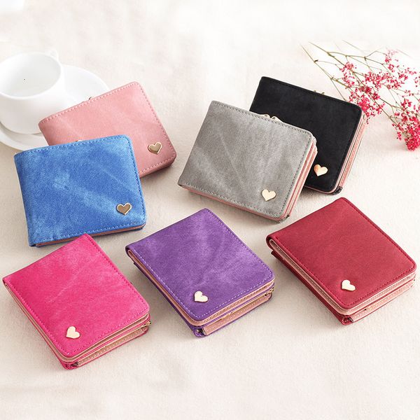

new heart decoration clutch portfolio multifunctional change large capacity women portfolios cute cardholder money zak pu leer, Red;black